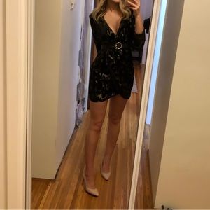 Bardot Nordstrom black & gold dresss